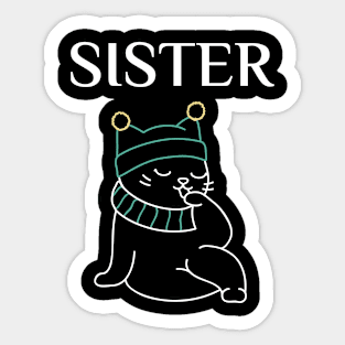 matching family gifts, cute cat, the sister Sticker